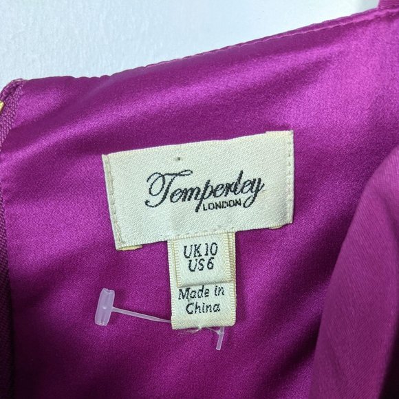 Temperley London 100% Silk Barbie Pink Cocktail Dress 6 Date Night Out - Picture 9 of 11